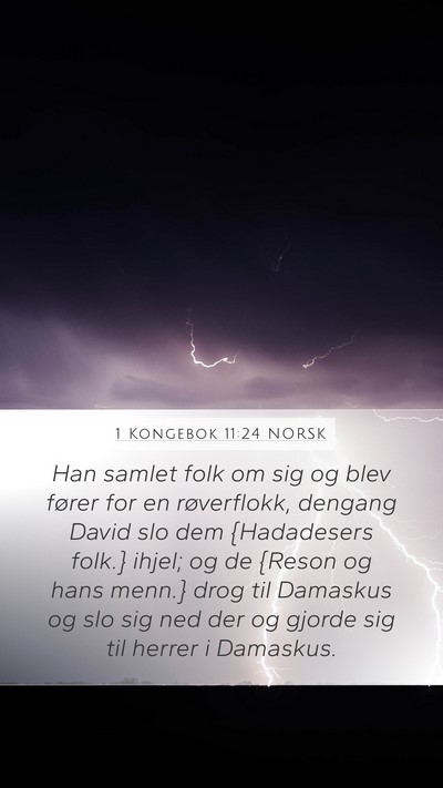 1 Kongebok 11:24 NORSK Mobile Phone Wallpaper - Han samlet folk om sig og blev fører for en - Mobile Bible Verse Wallpaper