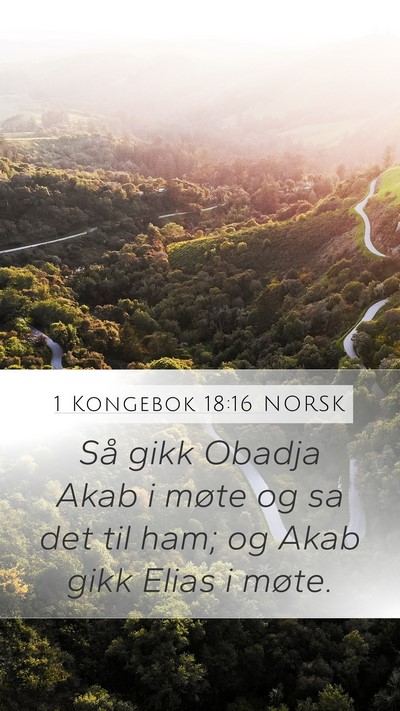 1 Kongebok 18:16 NORSK Mobile Phone Wallpaper - Så gikk Obadja Akab i møte og sa det til ham; - Mobile Bible Verse Wallpaper