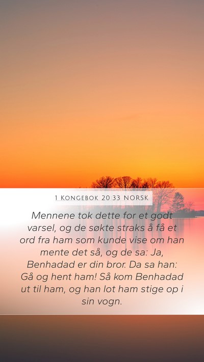 1 Kongebok 20:33 NORSK Bible Verse Image