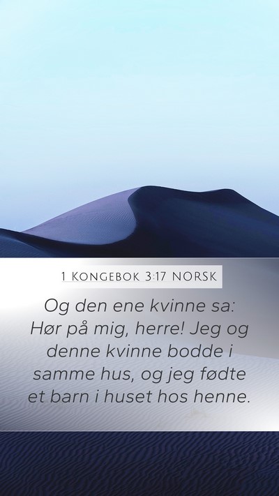 1 Kongebok 3:17 NORSK Mobile Phone Wallpaper - Og den ene kvinne sa: Hør på mig, herre! Jeg og - Mobile Bible Verse Wallpaper