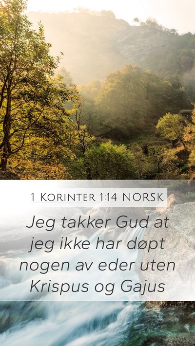 1 Korinter 1:14 NORSK Bible Verse Image