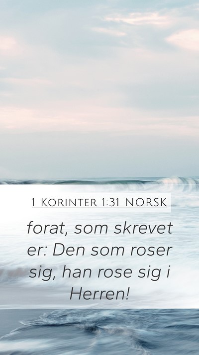 1 Korinter 1:31 NORSK Bible Verse Image