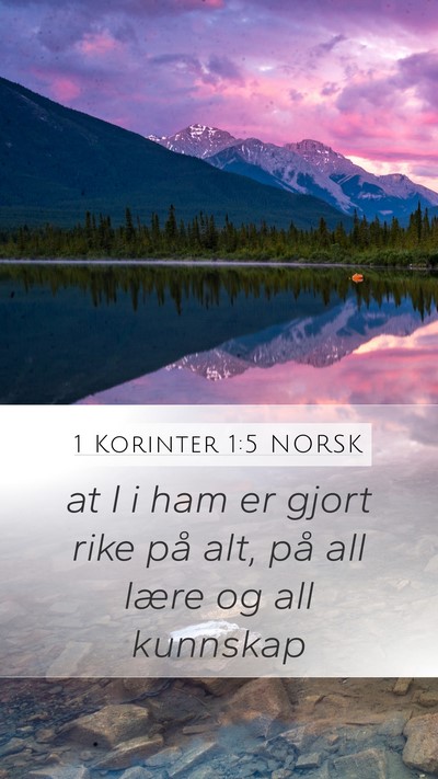 1 Korinter 1:5 NORSK Bible Verse Image
