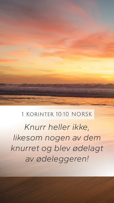 1 Korinter 10:10 NORSK Bible Verse Image
