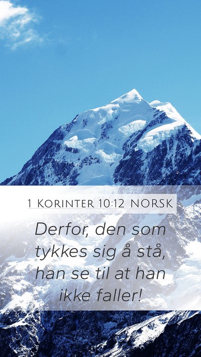 1 Korinter 10:12 NORSK Bible Verse Image
