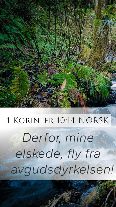 1 Korinter 10:14 NORSK Bible Verse Image