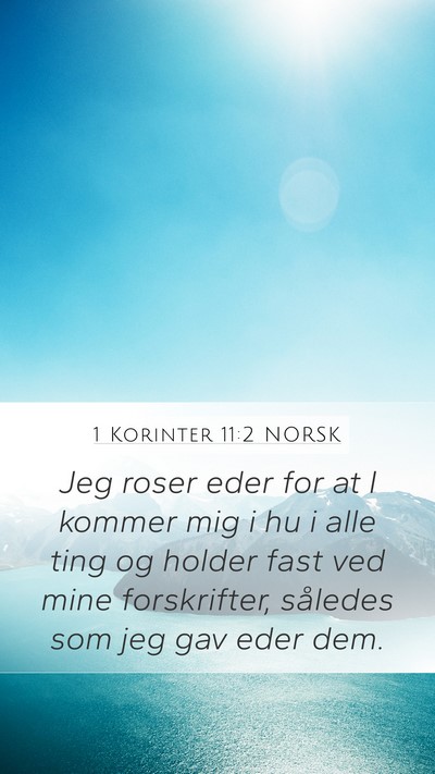 1 Korinter 11:2 NORSK Bible Verse Image