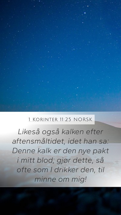 1 Korinter 11:25 NORSK Bible Verse Image