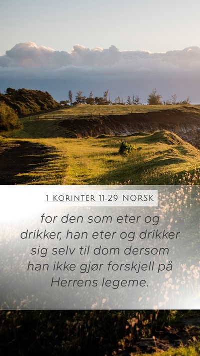 1 Korinter 11:29 NORSK Bible Verse Image
