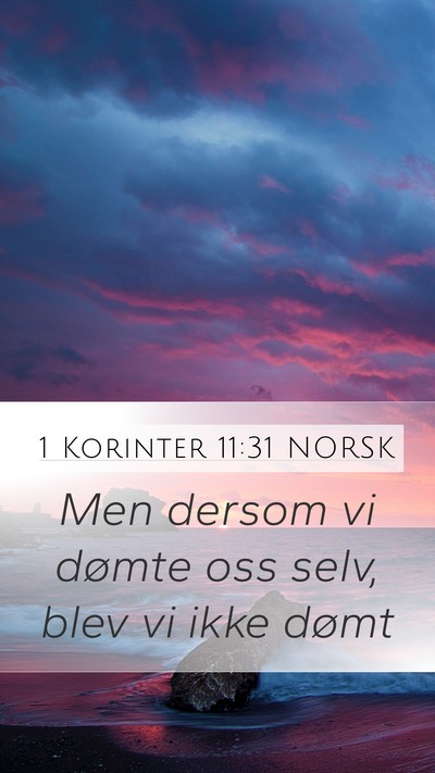 1 Korinter 11:31 NORSK Bible Verse Image