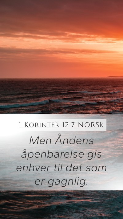 1 Korinter 12:7 NORSK Bible Verse Image