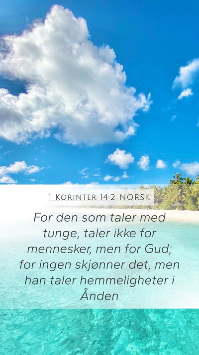 1 Korinter 14:2 NORSK Bible Verse Image