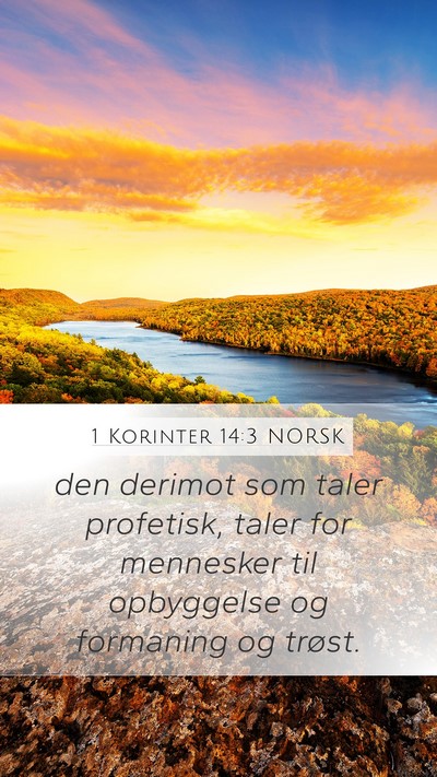 1 Korinter 14:3 NORSK Bible Verse Image