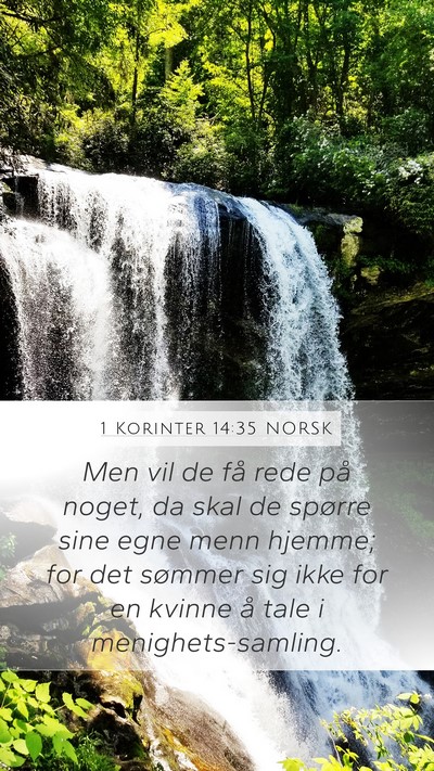 1 Korinter 14:35 NORSK Bible Verse Image
