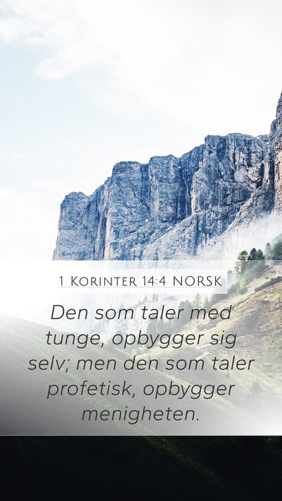 1 Korinter 14:4 NORSK Bible Verse Image