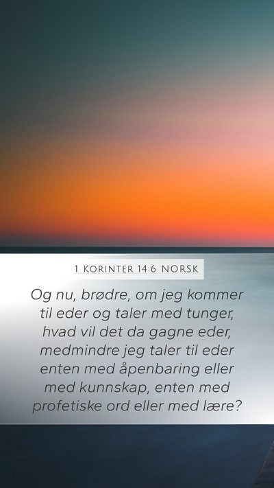 1 Korinter 14:6 NORSK Bible Verse Image