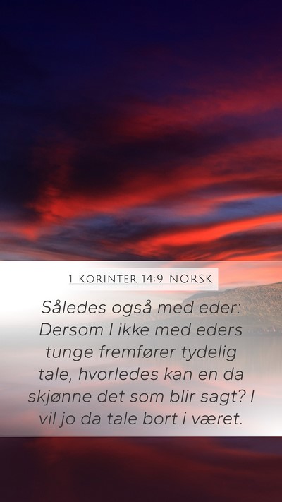 1 Korinter 14:9 NORSK Bible Verse Image