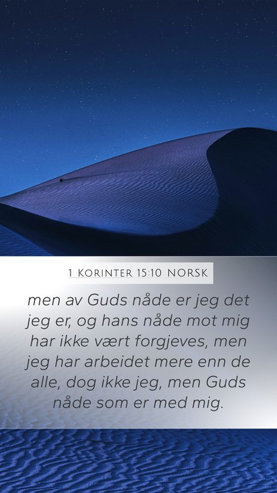 1 Korinter 15:10 NORSK Bible Verse Image