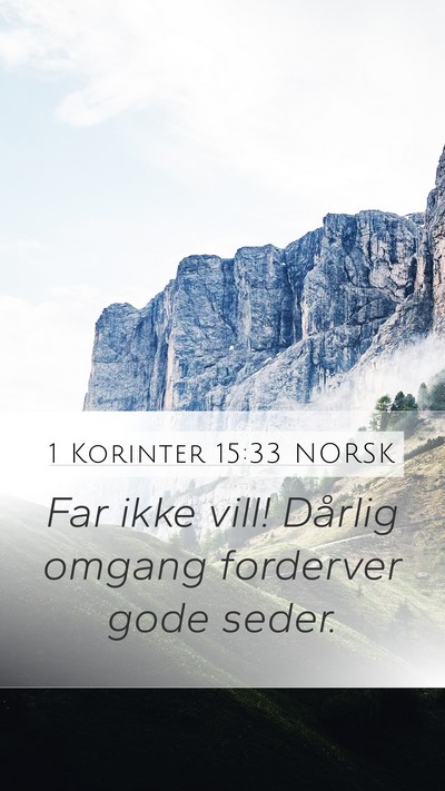 1 Korinter 15:33 NORSK Bible Verse Image