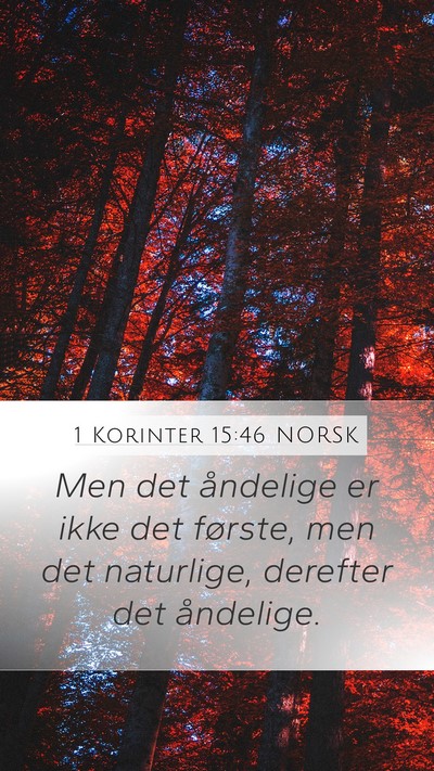 1 Korinter 15:46 NORSK Bible Verse Image