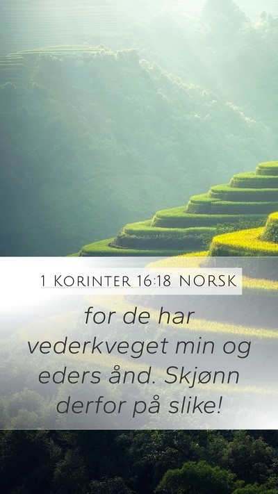 1 Korinter 16:18 NORSK Bible Verse Image