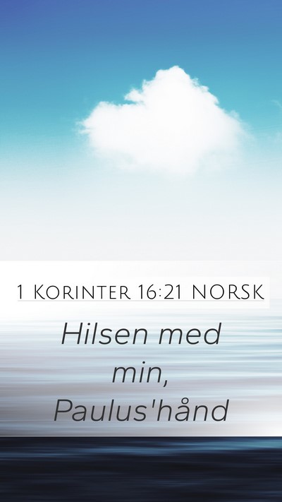 1 Korinter 16:21 NORSK Bible Verse Image