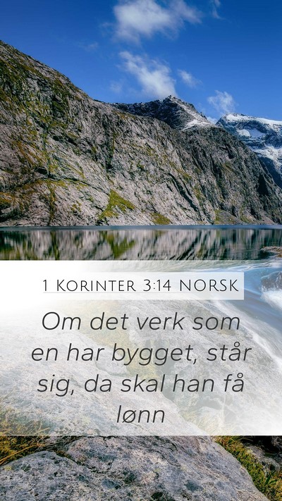 1 Korinter 3:14 NORSK Bible Verse Image