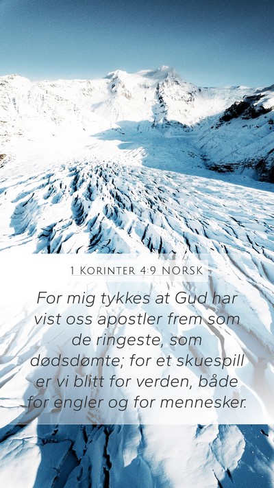 1 Korinter 4:9 NORSK Bible Verse Image
