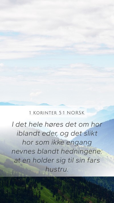 1 Korinter 5:1 NORSK Bible Verse Image