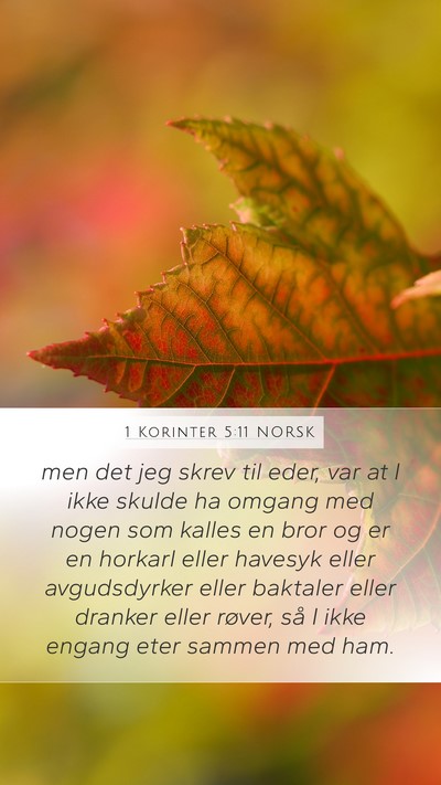 1 Korinter 5:11 NORSK Bible Verse Image