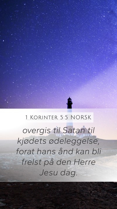 1 Korinter 5:5 NORSK Bible Verse Image