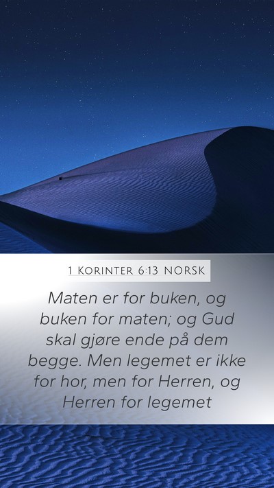 1 Korinter 6:13 NORSK Bible Verse Image