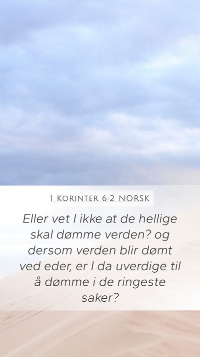 1 Korinter 6:2 NORSK Bible Verse Image