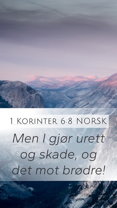 1 Korinter 6:8 NORSK Bible Verse Image