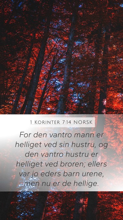 1 Korinter 7:14 NORSK Bible Verse Image