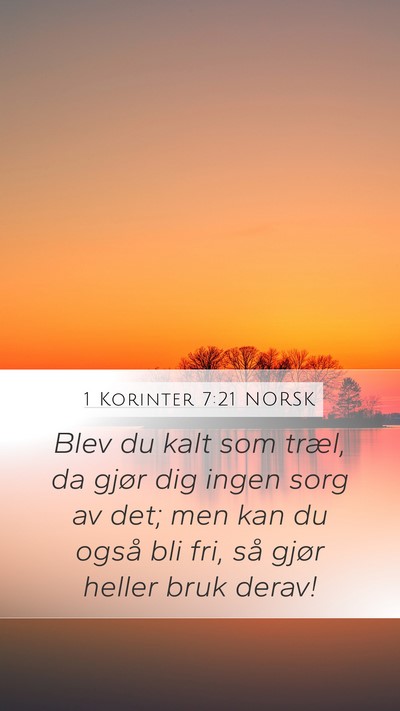 1 Korinter 7:21 NORSK Bible Verse Image