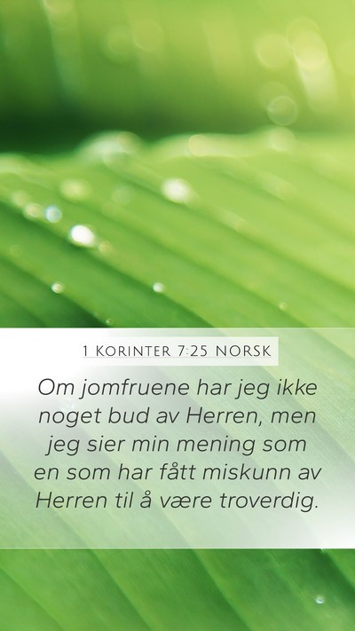 1 Korinter 7:25 NORSK Bible Verse Image