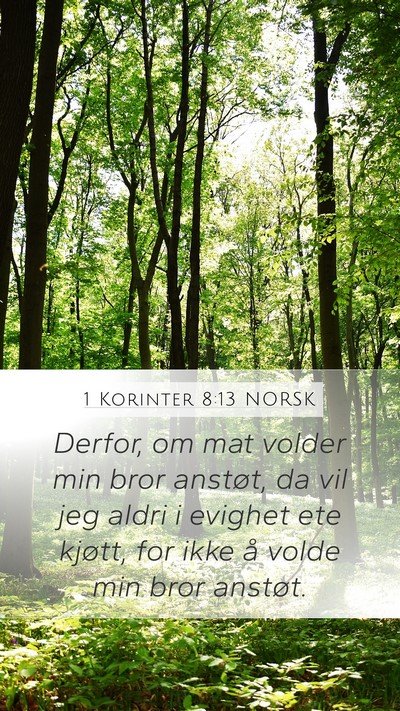 1 Korinter 8:13 NORSK Bible Verse Image
