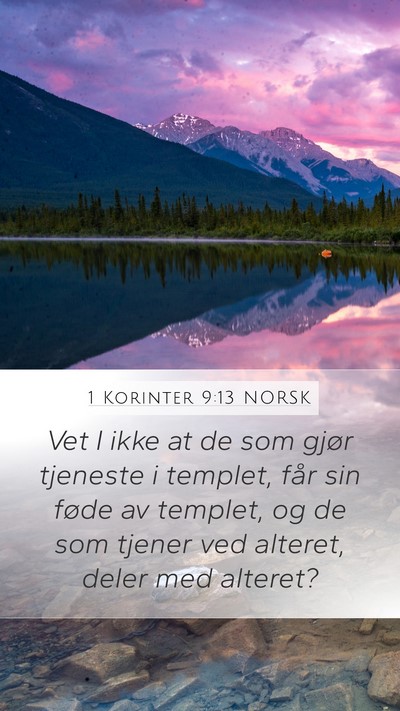 1 Korinter 9:13 NORSK Bible Verse Image
