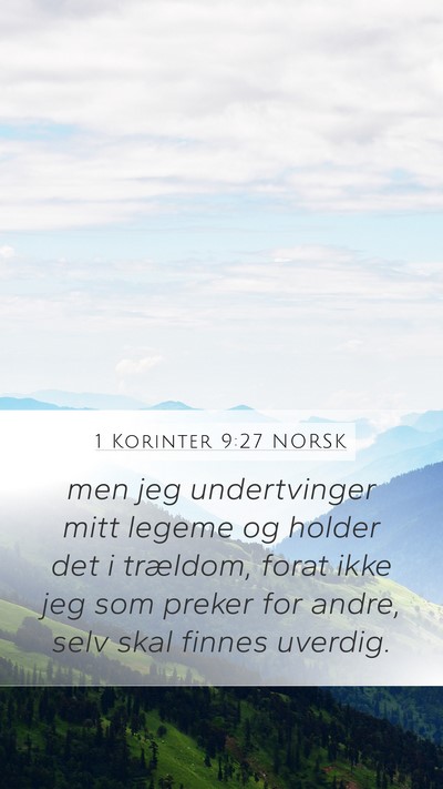 1 Korinter 9:27 NORSK Bible Verse Image