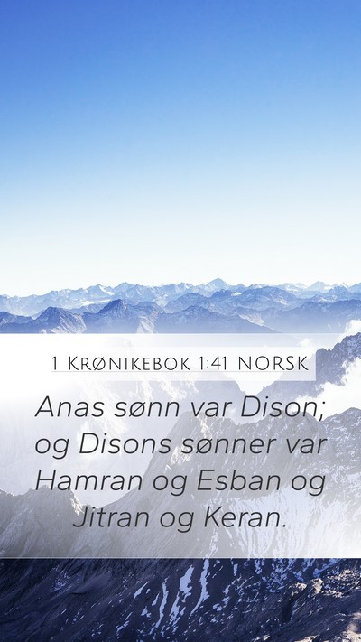 1 Krønikebok 1:41 NORSK Bible Verse Image
