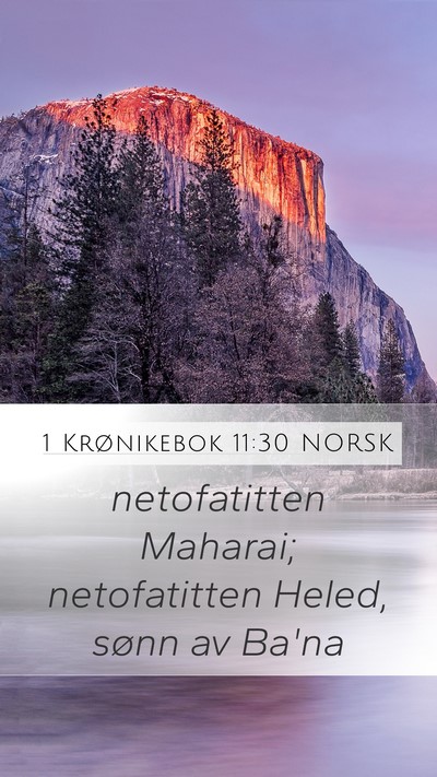 1 Krønikebok 11:30 NORSK Bible Verse Image
