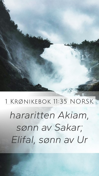 1 Krønikebok 11:35 NORSK Bible Verse Image