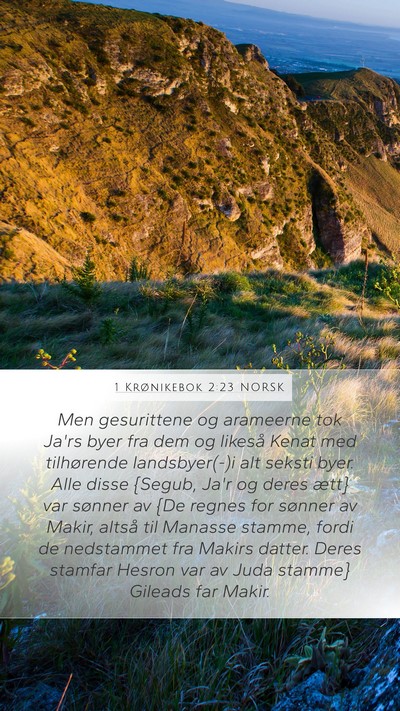 1 Krønikebok 2:23 NORSK Bible Verse Image