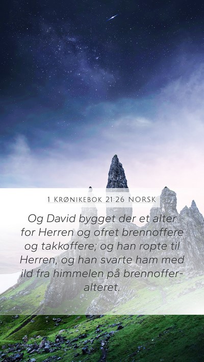 1 Krønikebok 21:26 NORSK Bible Verse Image