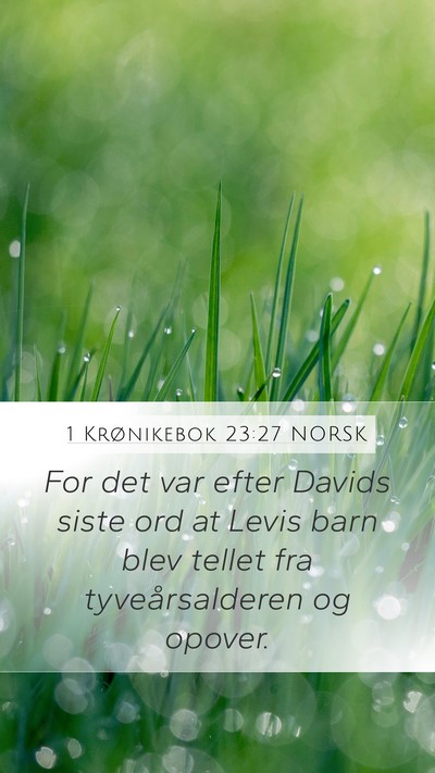 1 Krønikebok 23:27 NORSK Bible Verse Image