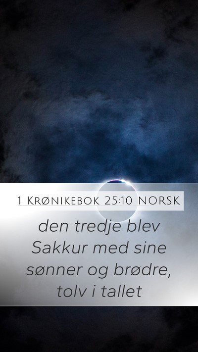 1 Krønikebok 25:10 NORSK Mobile Phone Wallpaper - den tredje blev Sakkur med sine sønner og - Mobile Bible Verse Wallpaper