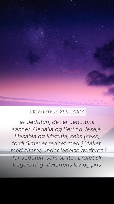 1 Krønikebok 25:3 NORSK Bible Verse Image