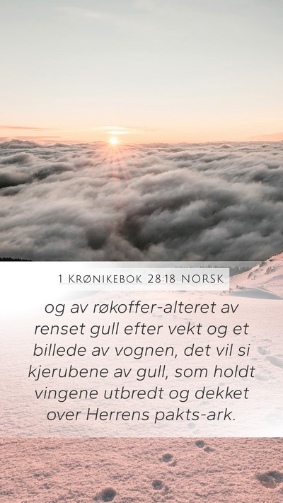 1 Krønikebok 28:18 NORSK Mobile Phone Wallpaper - og av røkoffer-alteret av renset gull efter vekt - Mobile Bible Verse Wallpaper