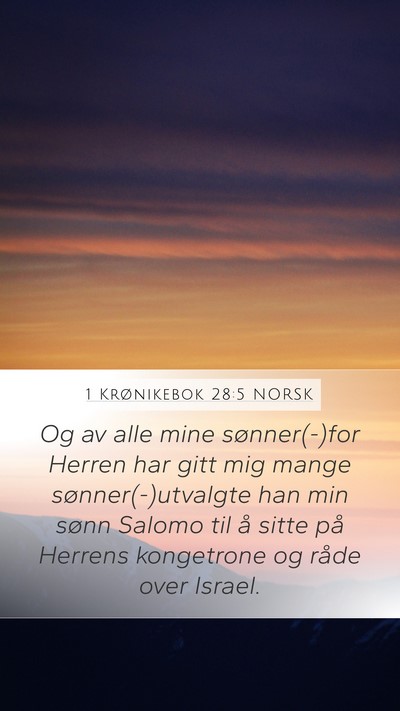 1 Krønikebok 28:5 NORSK Bible Verse Image
